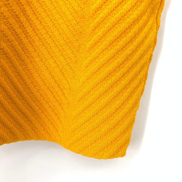 Herve Leger Ottoman Scoop-Neck Ribbed Mini Dress Womens Sz M Golden Yellow - Picture 6 of 8